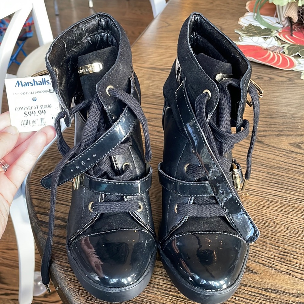 NWT Michael’s Kors leather wedge heel sneaker!